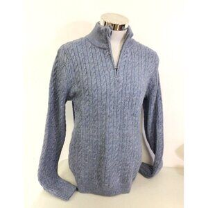H&M Sweater 1/4 Zip Blue Wool Blend Youth Boys 20 New